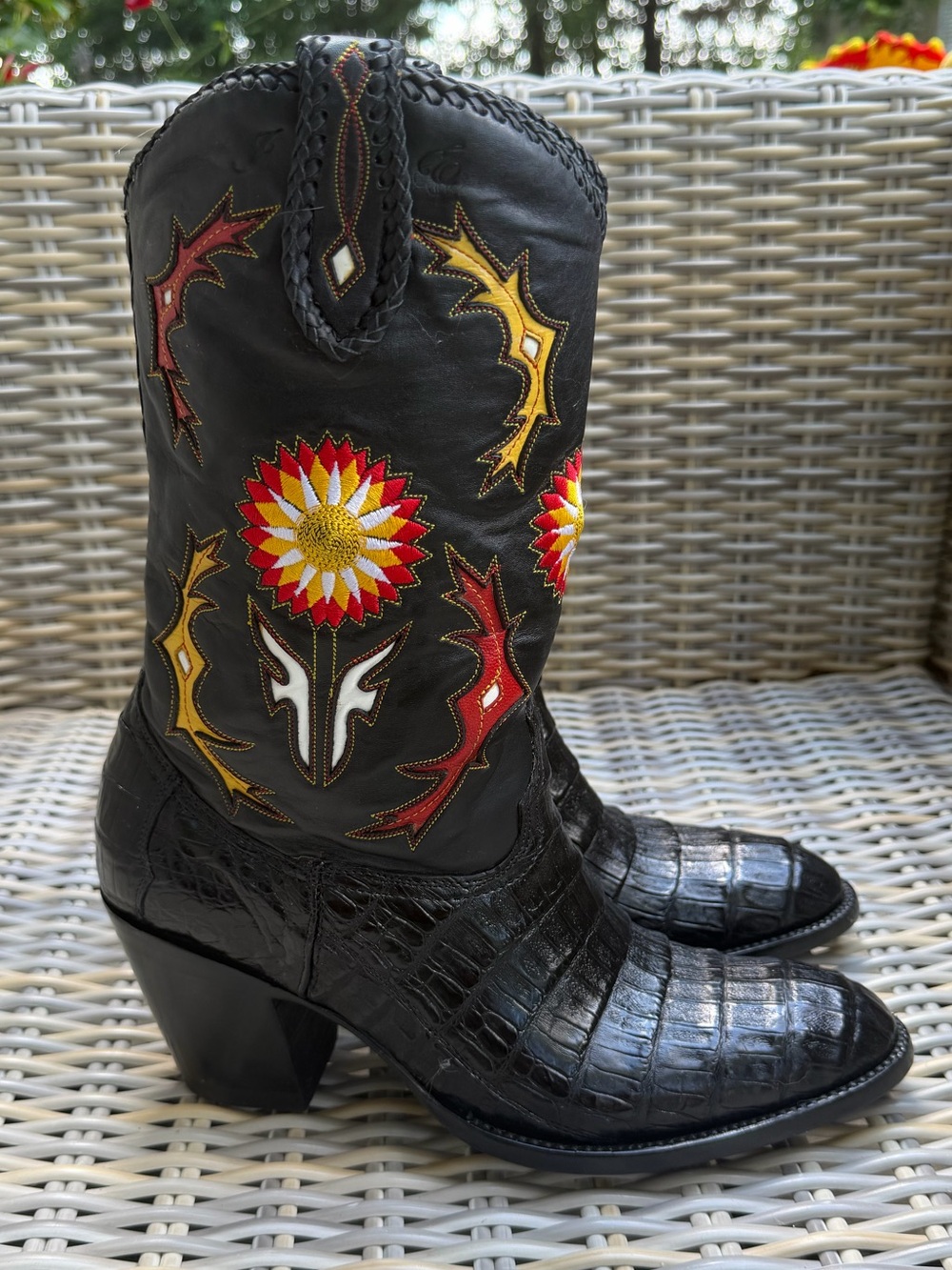 Frye x Jennifer Estes Alligator Cowboy Boots 10 B Western Rodeo Cowgirl - Picture 4 of 15